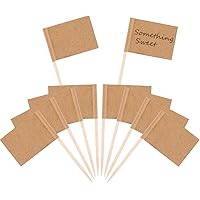 100 Pieces Blank Toothpick Flags Cheese Markers Food Labels for Party Buffet Cheese Labels for Charcuterie Board Cheese Board