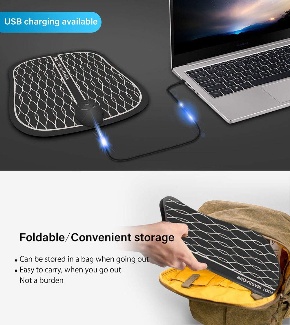 EMS Foot Massager,Folding Portable Electric Massage Mat,Muscle Stimulator Electric Foot Massage for Men&Women,Promoting Blood Circulation and Muscle Pain Relief,5 Modes,10 Intensity Levels: Health & Personal Care