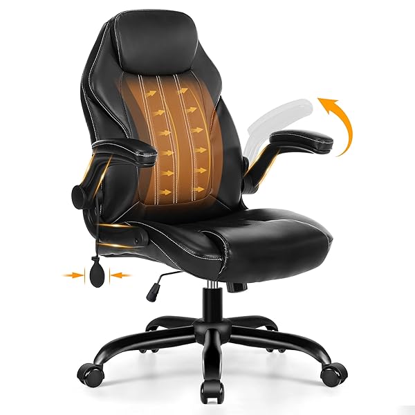 OFFICE DESK CHAIR, ERGONOMIC COMPUTER CHAIR WITH PADDED...