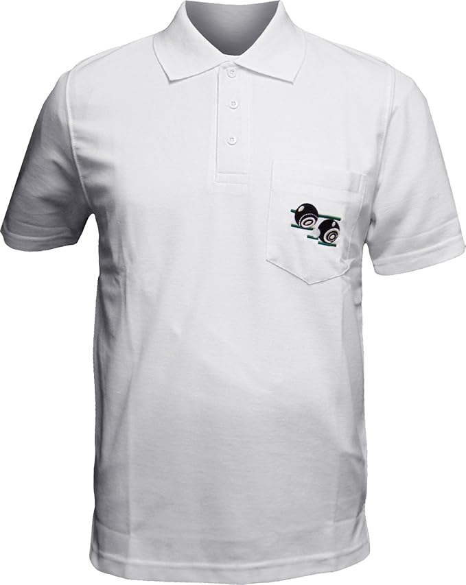 Maan Store Men Bowling Polo Shirt with Front Pocket and Embroidery On