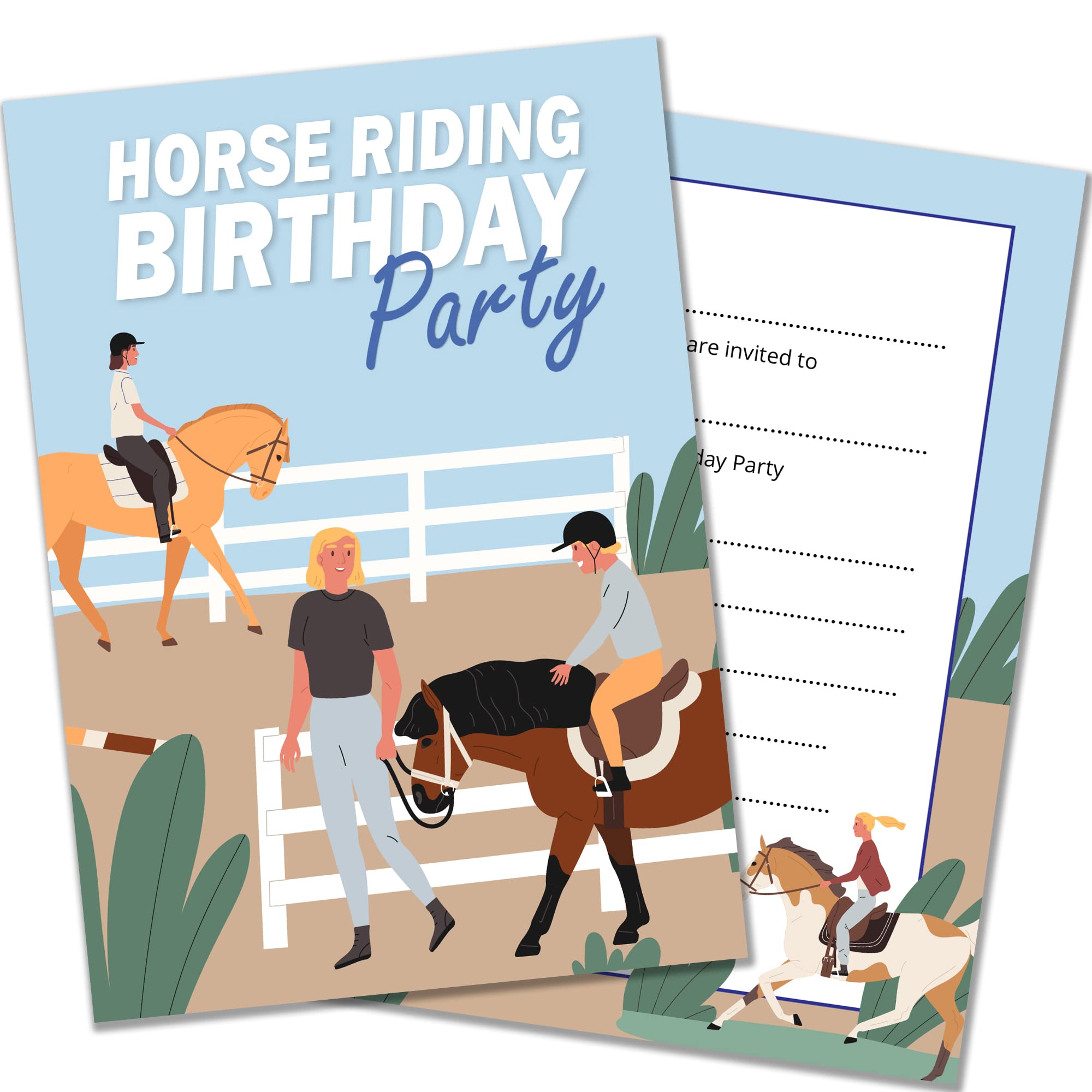 Olivia Samuel 20 x Horse Riding Party Invites from A6 Double Sided Cards with Envelopes