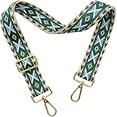 Adjustable Green Purse Strap - 1.5" Wide Handbags, Camera, Guitar, Phone & Crossbody Bag Replacement Shoulder Straps(Gold Hardware)
