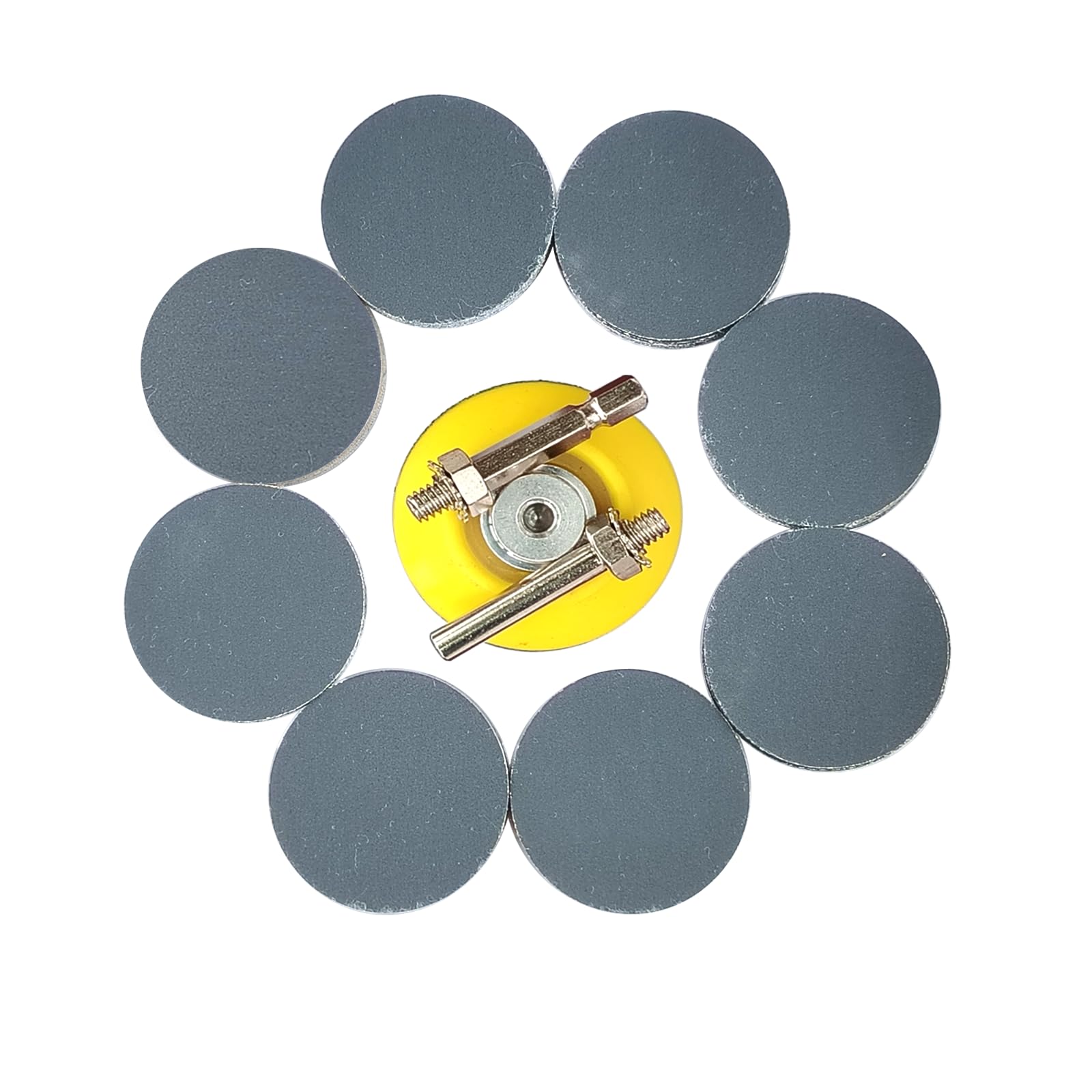 Wanmutrun 50MM Waterproof Sandpaper Hook and Loop 100pcs Grit 600 Silicon Carbide Discs Suitable for Small Polishing Machines