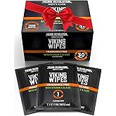Viking Revolution Flushable Wet Wipes for Adults Unscented - 30 Individually Wrapped Travel Wipes - Disposable Toilet Wipes w