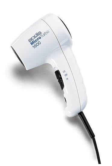 Andis 1600 Watt Microturbo Dual Voltage Hair Dryer White 33805 - 