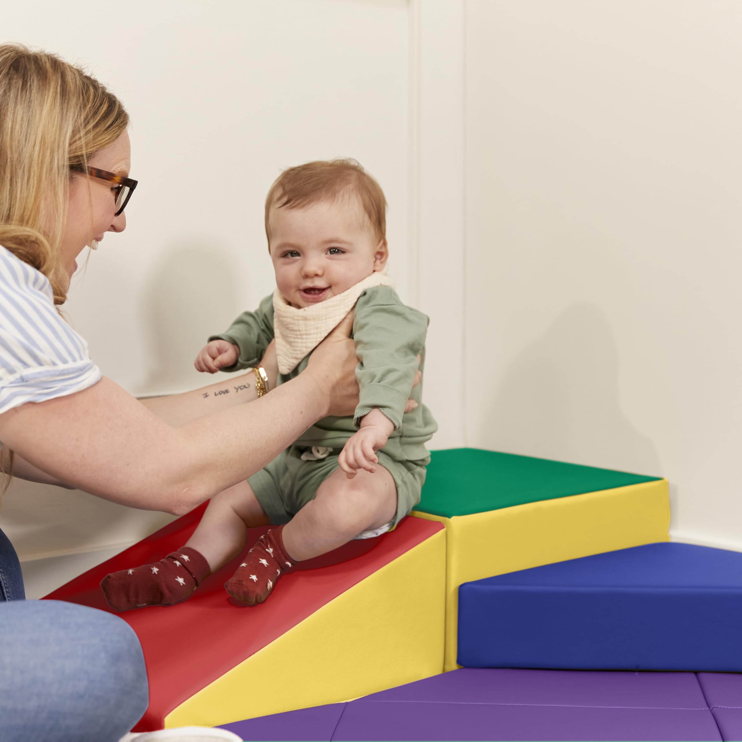 ECR4Kids SoftZone Junior Adventurer's Summit Ramp, Corner Climber, Assorted, 4-Piece