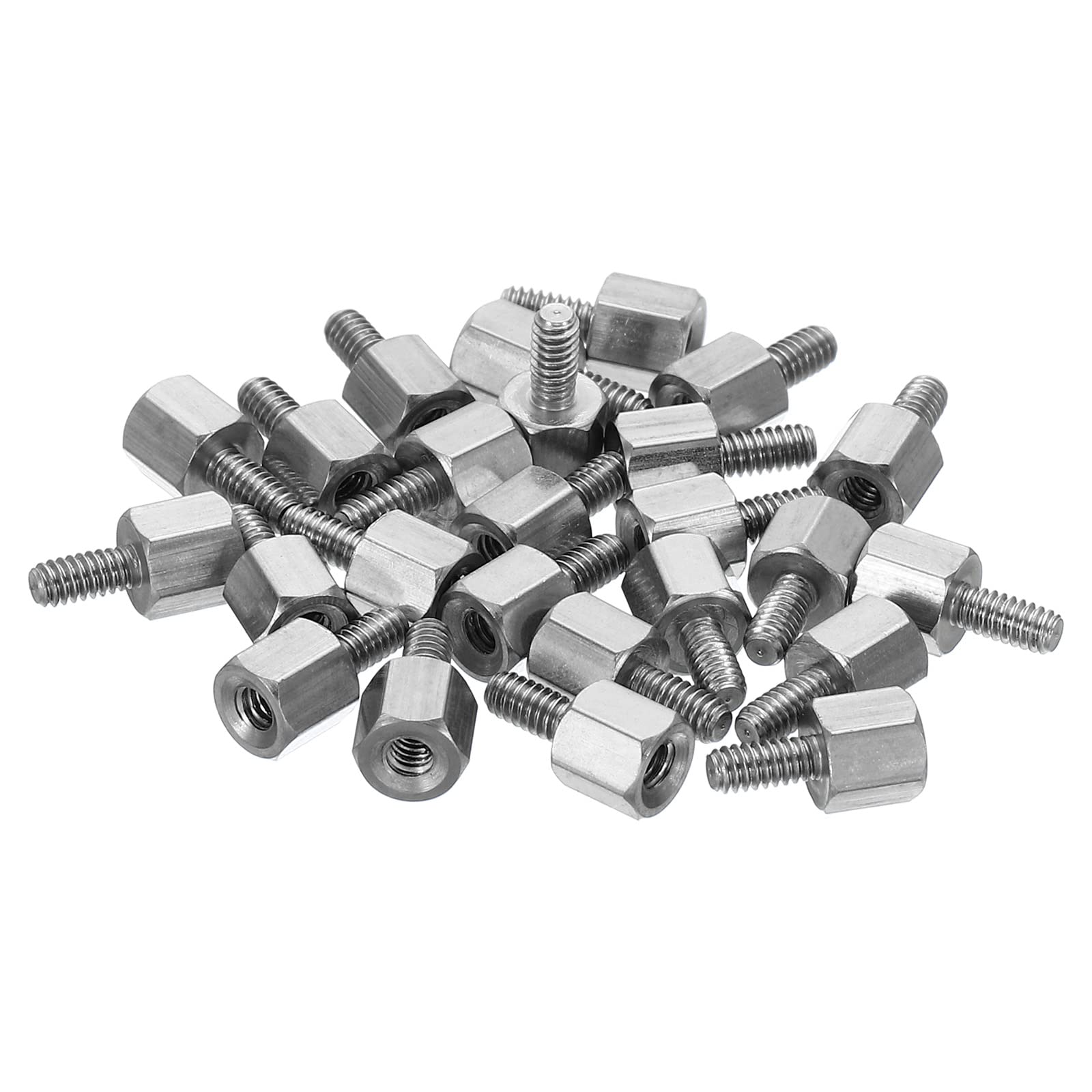 PATIKIL M2x4mm+4mm Male-Female Hex Standoff, 25 Pack Stainless Steel PCB Standoffs Screws for Motherboards, Computer Cases, Circuit Boards, Electronics