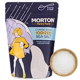 Morton Salt Iodized Sea Salt, Coarse, 1 lb. Resealable Pouch | Finishing salt, harvested from the sea, table salt, for meat, poultry, seafood, vegetables, sea salt for grinder refill