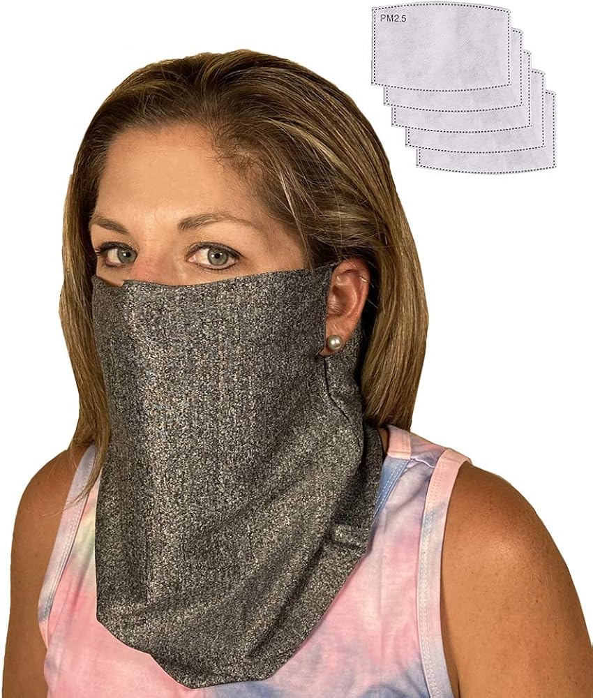Gator Mask Ear Loop Neck Gaiter Face Cover Filters Included UV and