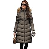 PAPILLON D'OR WEAR YOUR WINGS Women's Long Puffer Coat with Detachable Faux Fur Collar Hood Pockets Winter Jacket