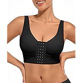 FeelinGirl Minimizer Bras Post Surgery Compression Front Closure Bra Wirefree Mastectomy with Adjustable Straps