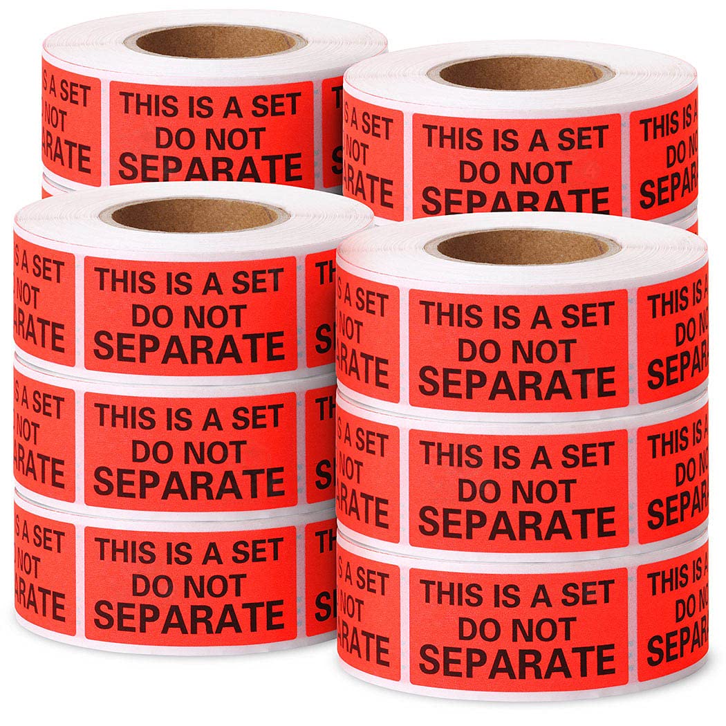 Shop4Mailers This is a Set Do Not Separate Red Labels 1" x 2" Rolls of 500 (12 Rolls)