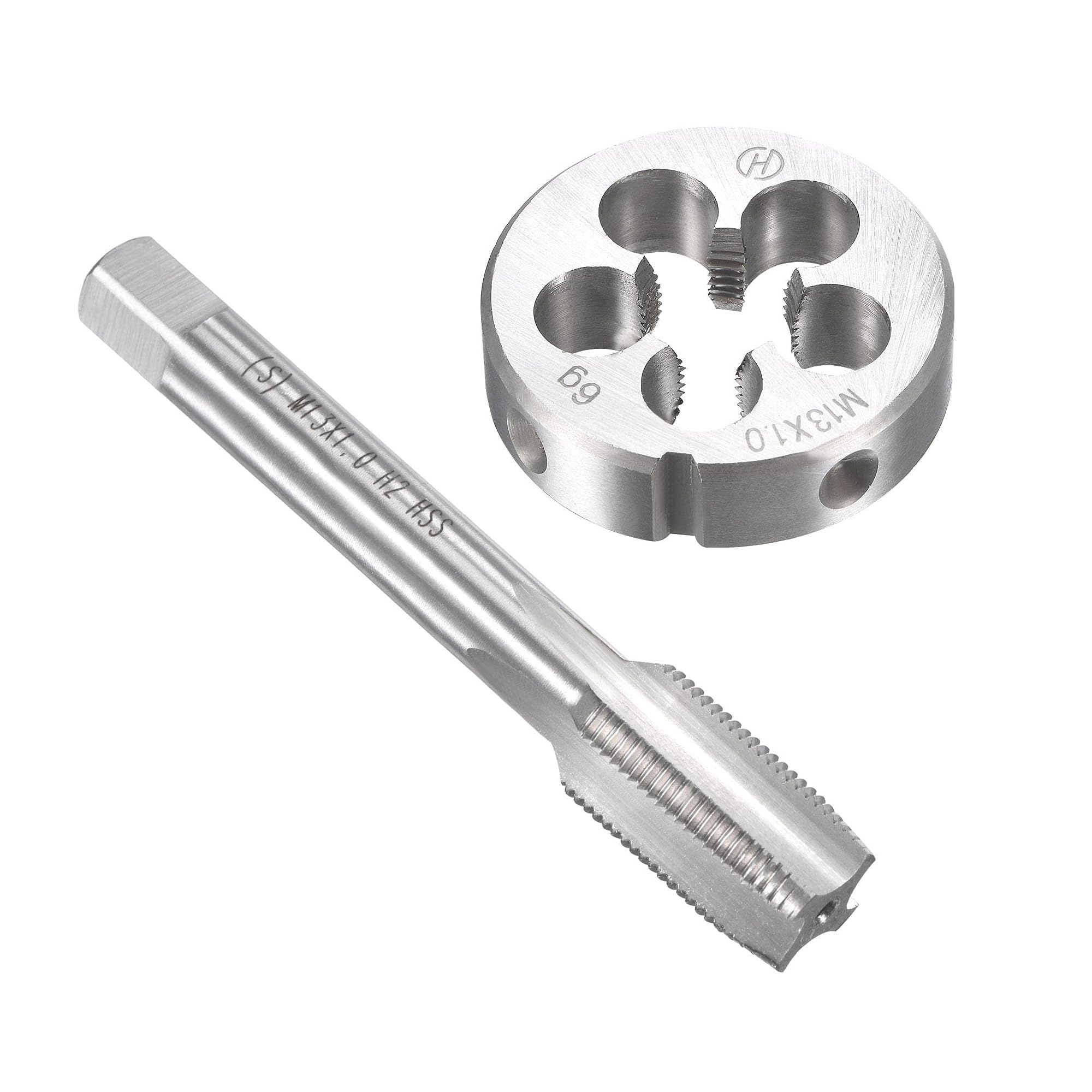 MACHSWON M13 x 1mm Metric Tap and Die Set - Machine Thread Screw Tap with Round Threading Die Kit for Thread Repair