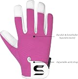 SAWANS Leather Gardening Gloves Thorns Proof for Women Men Pink M view 3