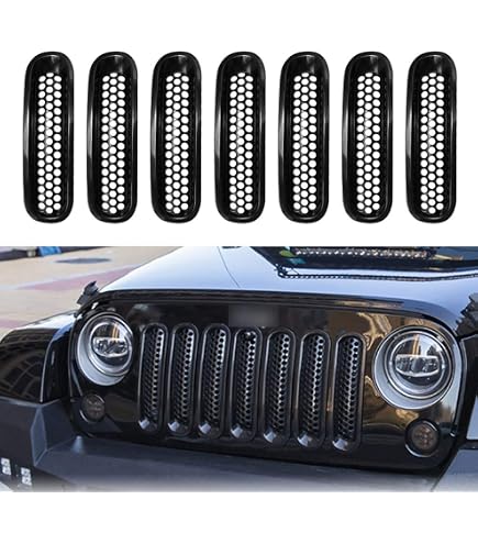 Calandre Angry Style Noir Mat Pour Jeep Wrangler JK 2007‑2018 – Look Agressif, Installation Facile Sans Perçage - 8