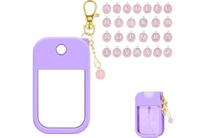 SAANG & JAT Personalized Hand Sanitizer Spray Case Compatible with Touchland, Silicone Case with 26 Letters Keychain