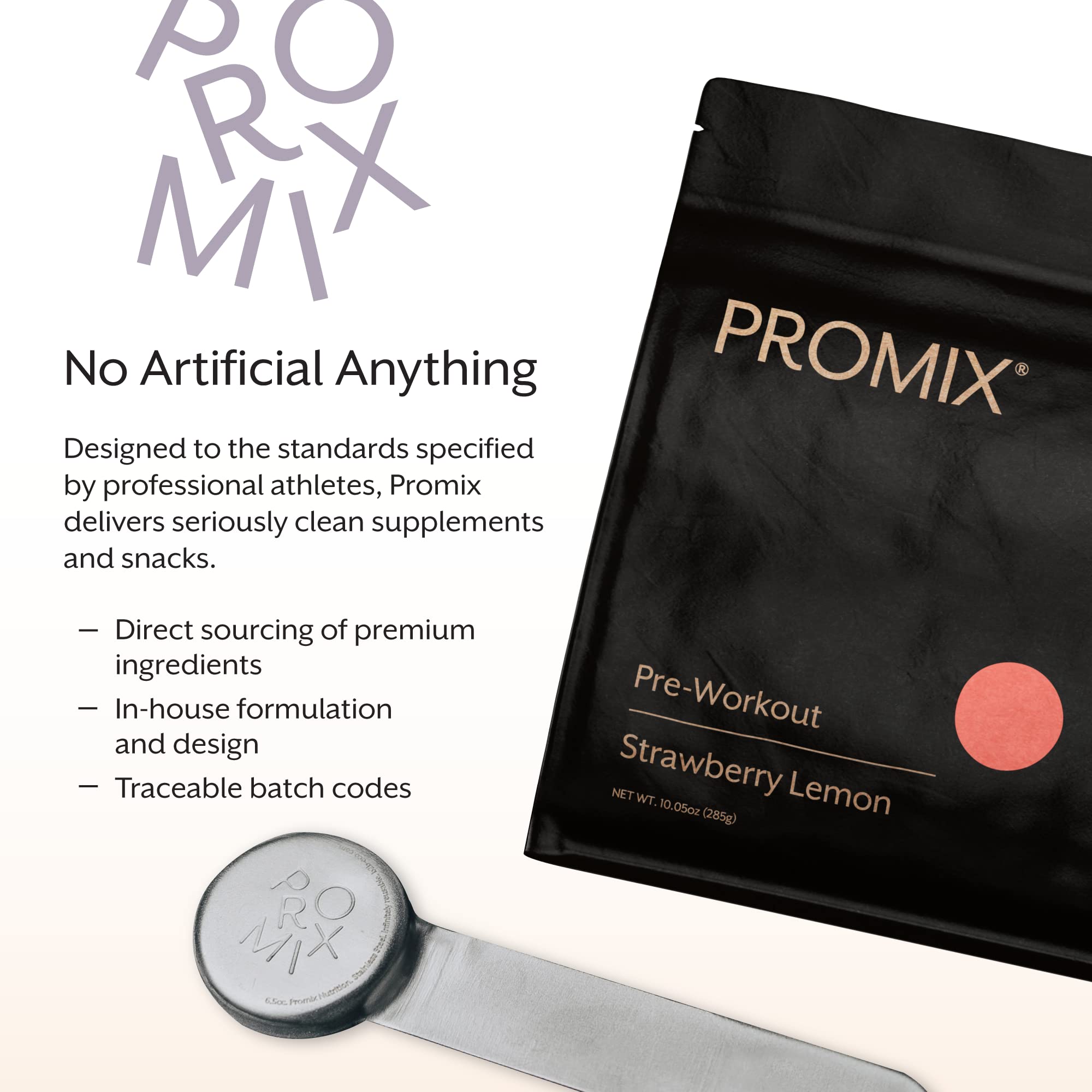 Promix Pre-Workout Powder, Strawberry Lemon – Boosts Focus, Energy & Endurance – With Caffeine, B12, Beta-Alanine & L-Tyrosine – Gluten & Dairy-Free, 10.05 oz