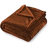 SOCHOW Flannel Fleece Blanket King Size, All Season Lightweight Super Soft Cozy Blanket for Bed or Couch, Caramel 90inch X108''