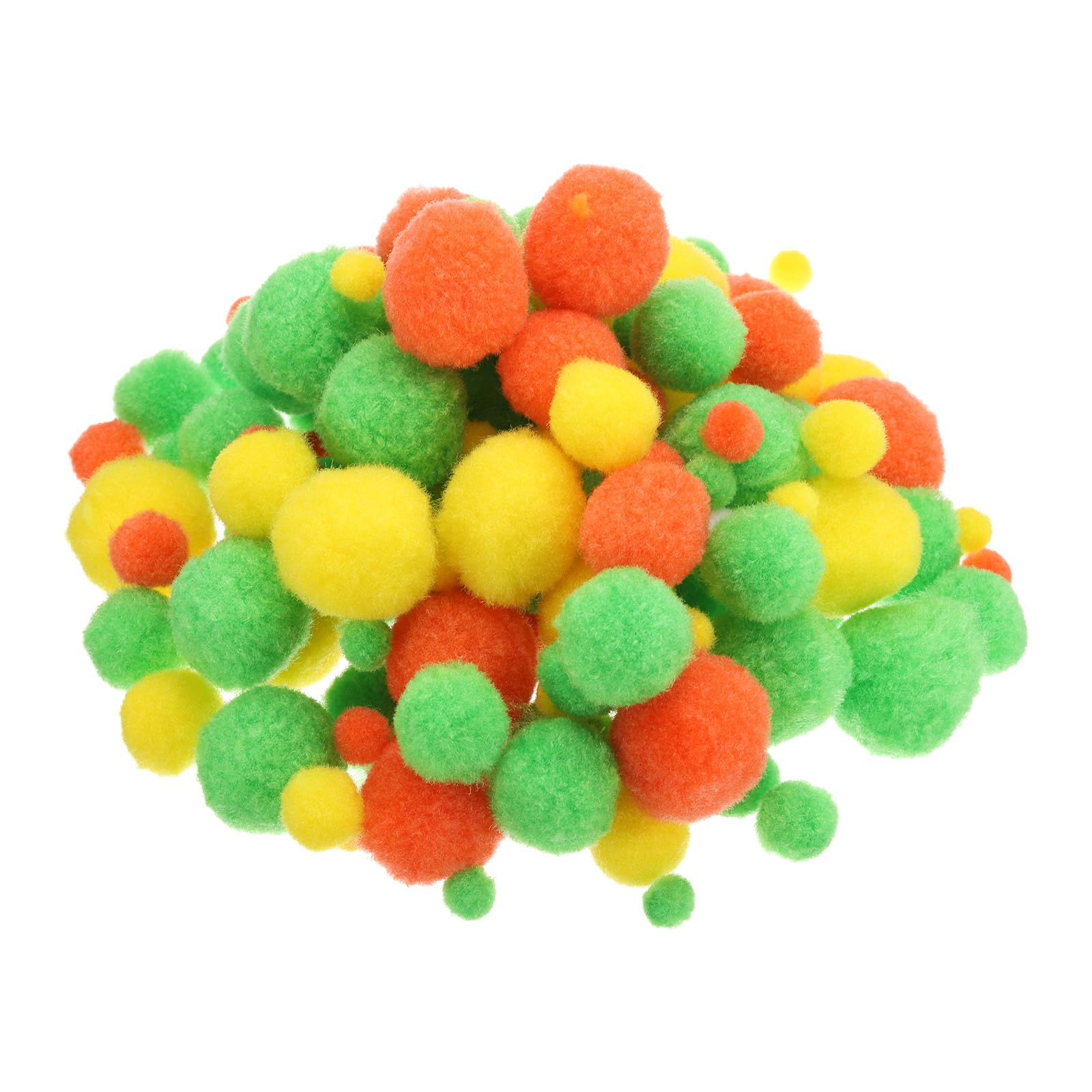 PATIKIL Assorted Size Pom Poms for Crafts, 130Pcs Fuzzy Pastel Pom Pom Balls for Art Supplies DIY Creative Craft Material Handicraft Decorations, Yellow, Green, White