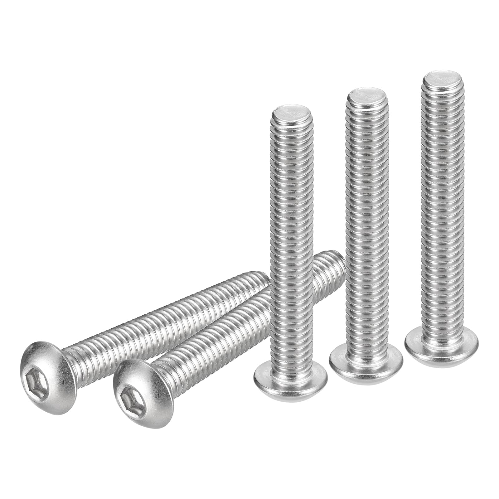 DTGN 3/8-16x2-1/2" Button Head Socket Cap Screws - 20Pack - Good for Machine - 304 Stainless Steel 18/8 - Hex Drive Full Thread UNC Fasteners — image 1