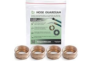 Hose Guardian | Open End Garden Hose Thread Protector Cap – Brass End Cap for 3/4″ Threads - Leak-Free, Rust-Resistant Female End Plug – Protects Threads When Not in Use (4-Pack)