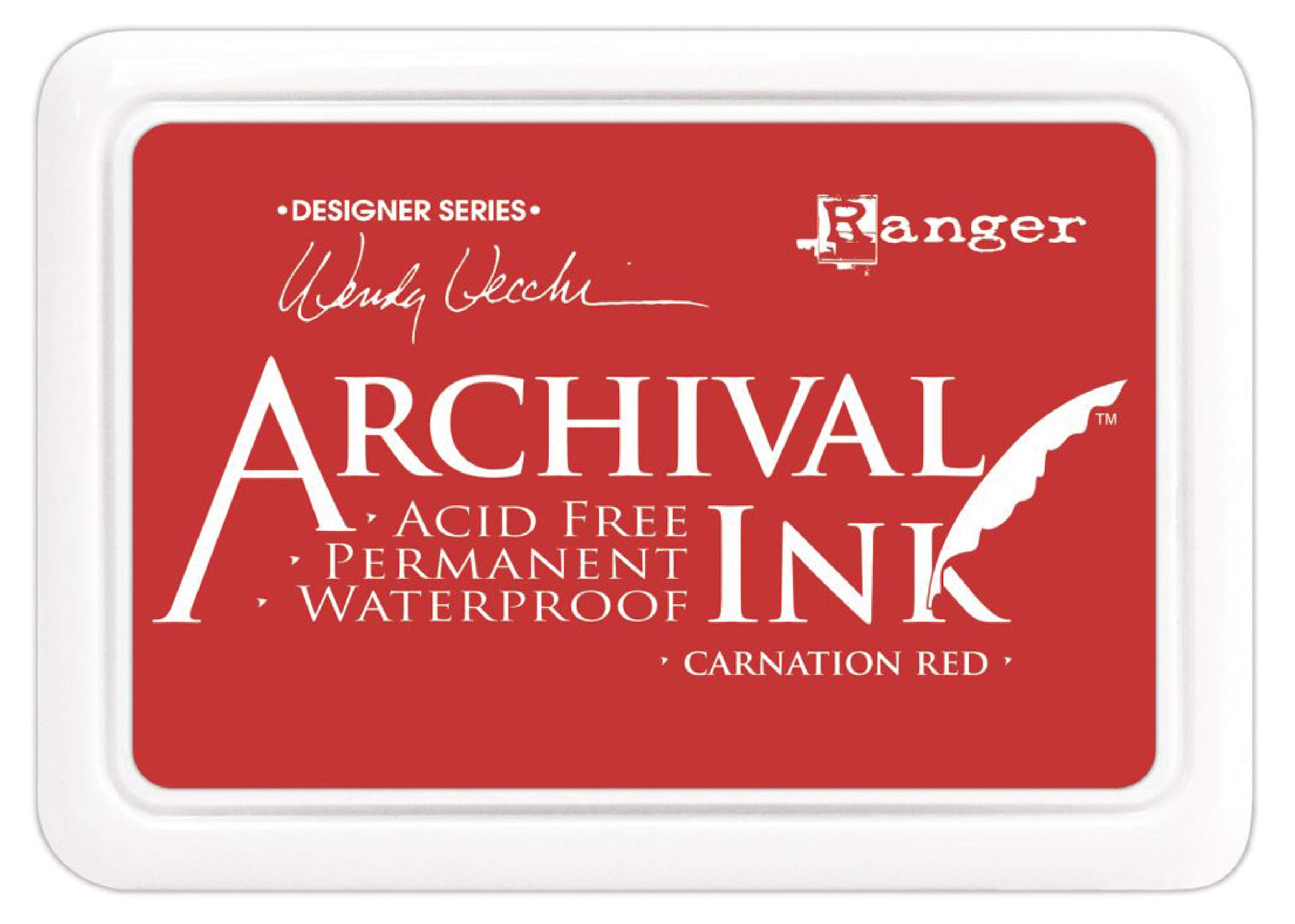 Ranger Archival Ink Pad, Carnation Red, Size: 2 x 3 inches — image 1