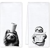 JFFTLL Sloth Gifts Hand Towels, Funny Bathroom Hand Towels, Sloth Towel, Funny Decorative Towels for Bathroom, 16x24 Inch Set of 2