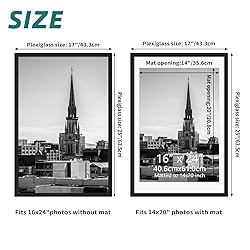Hoikwo 16x24 Black Picture Frame, Display Pictures