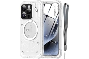Haireca for iPhone 15 Pro Waterproof Case Clear, [Built-in Lens & Screen Protector] [IP68 Underwater] [15FT Military Shockproof], Frosted Back Full Body Protection 15 Pro Phone Case 6.1", Unique Clear