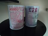 2 ur door Sterling Money Box Tin Piggy Bank 15cm Coin Savings Tin Multi-Colour view 3
