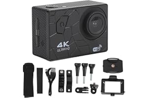 LOCADENCE 4K 30Fps 16M Action Camera DV, 170 Wide Angle 2.0 Inch IPS Screen APP Data Synchronization Rain Proof Anti Shake M