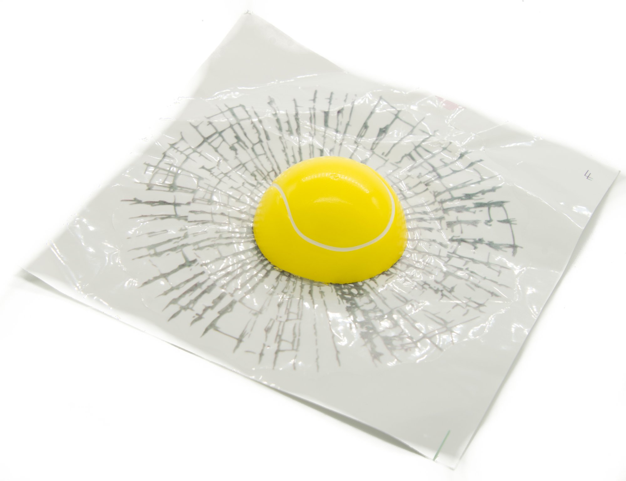 PROtastic 3D Self Adhesive Funny Window Sticker Tennis Ball Smashing Glass (Decal Auto Car Styling)