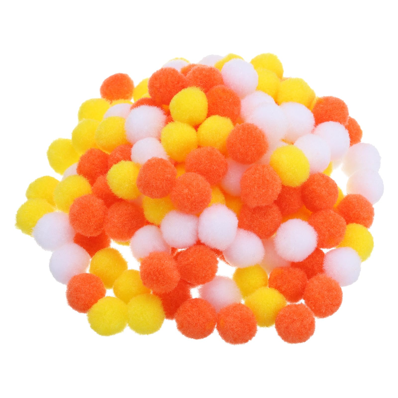 PATIKIL 0.6 in Pom Poms for Crafts, 150Pcs Fuzzy Pastel Pom Pom Balls for Art Supplies DIY Creative Craft Material Handicraft Decorations, Orange, Yellow, White