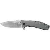 Zero Tolerance Hinderer Pocketknife; 3.5-Inch CPM 20CV Steel Blade, KVT Ball-Bearing Opening System, Flipper, Reversible Deep Carry Clip, Titanium Handle, Made in USA (0562TI)
