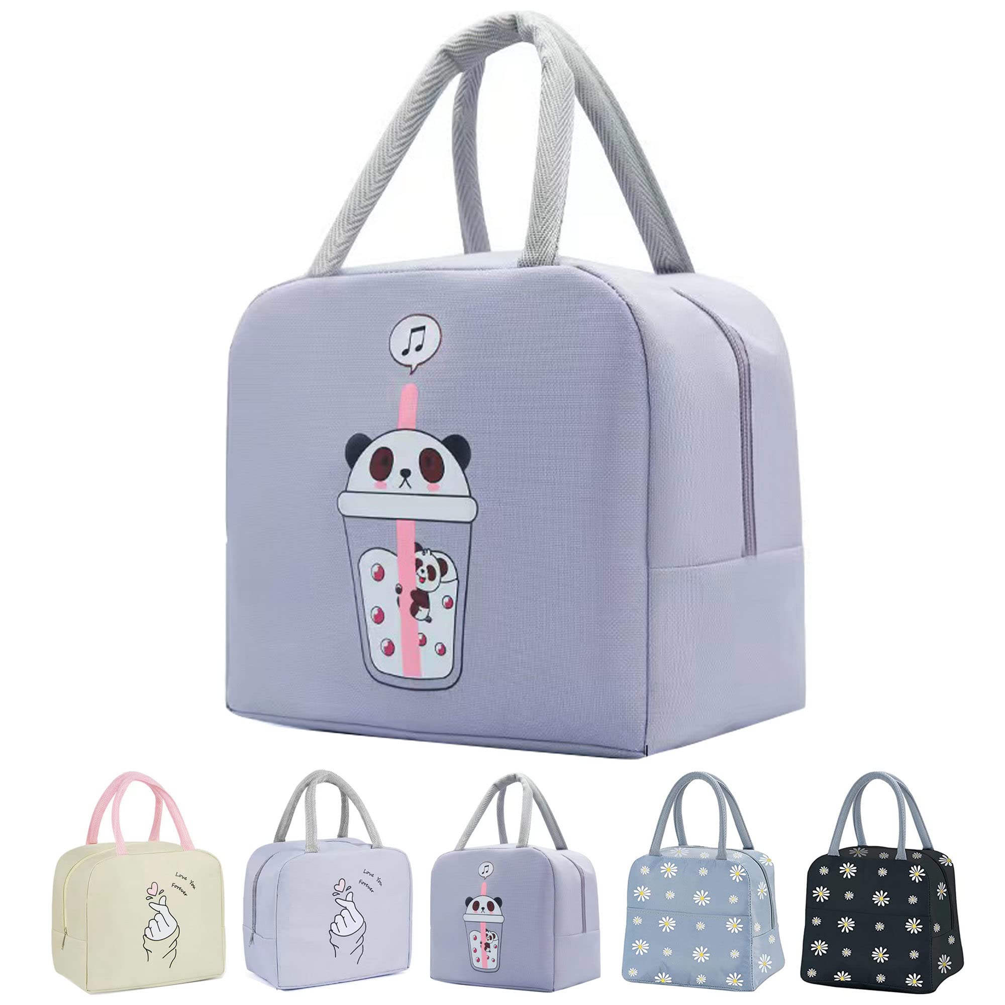 WYLHXYQQKids Lunch Bag for Girls Boys Students, Lunch Box Bag Kids,Lunch Bags for Women,Reusable Lunch Bags, for Women, Men, Kids and Students Travel Work Picnic Office and School (Purple Coke)