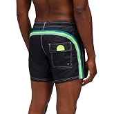 SUNDEK Mens Elastic Waist Boardshort, Swim Trunks 14" Length 5" Inseam