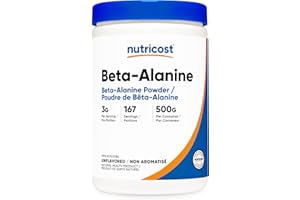 Nutricost Beta Alanine Powder (500 Grams) Unflavored - Pre-Workout Supplement, Non-GMO, Gluten-Free