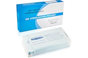 4E 4E'S USA Sterilization Pouches 14"x7.5", Pack of 200, Self Sealed Autoclave Bags for Instruments & Tools Cleaning, Single-Use