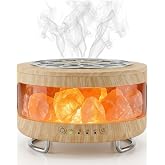 Essential Oil Diffuser with Himalayan Salt Lamp, Scent Diffusers for Home | 350ml Ultrasonic Aromatherapy Humidifier, 7 Colors LED Light, Timer &amp; Auto Shut-Off for Bedroom Office Spa Yoga