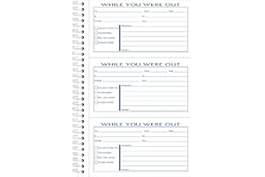 Adams Phone Message Book, 8.5 x 5.25 Inch, Spiral Bound, 2-Part, Carbonless, 3 Messages per Page, 300 Sets, White and Canary 