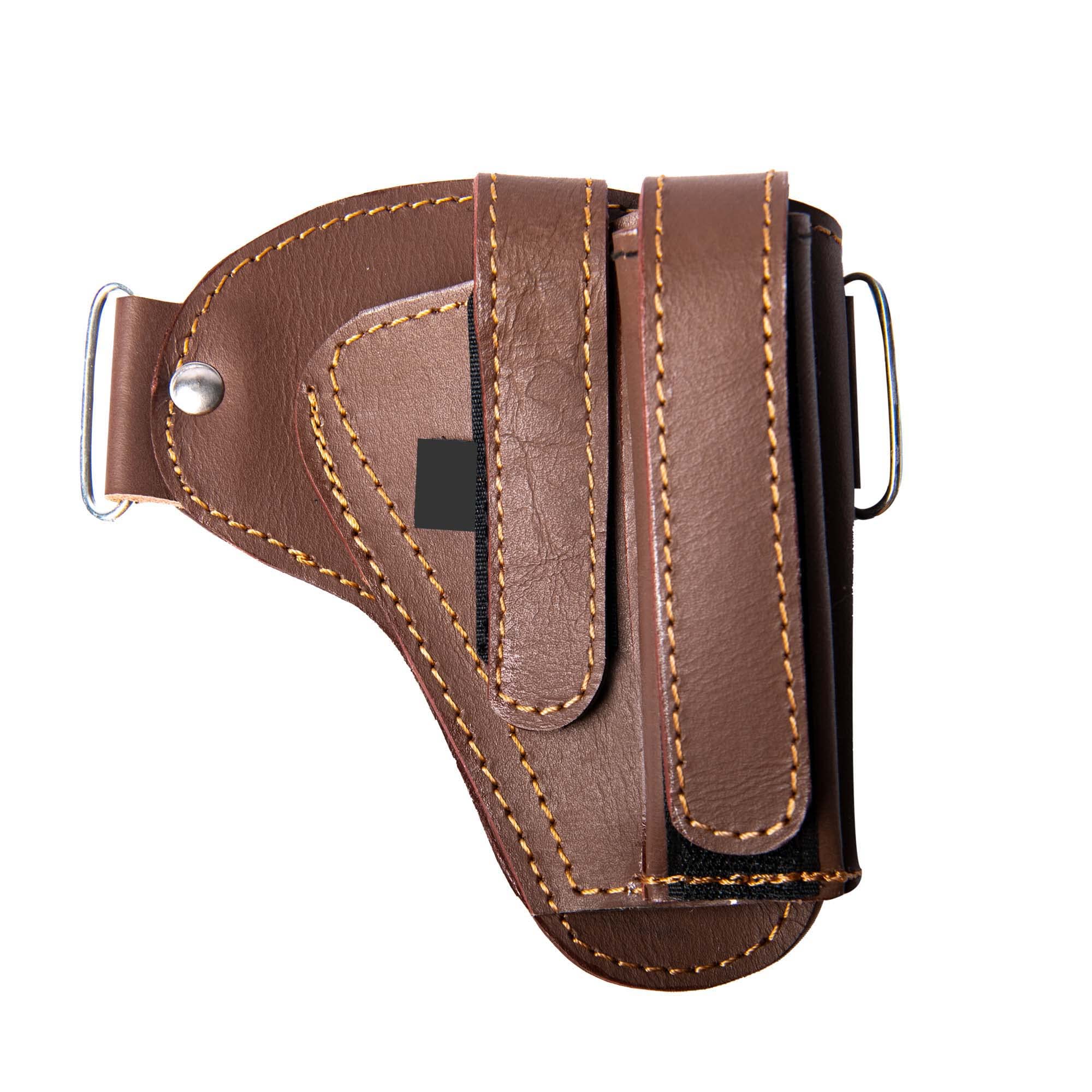 Wonder Care Genuine Cowhide Leather Gun Holsters Right-Hand Men/Women Pistol Holster with Magazine Holder