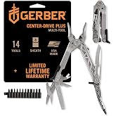 Gerber Gear Center-Drive Plus - 16-Piece Multi-Purpose Tool with Sheath &amp; Bit Set - Includes Pry Bar, Knife, Needlenose Pliers, Nail Puller &amp; More - Made in USA