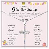 EPVIDO 5-10th Birthday Gifts for Girls Cross Necklace Infinity Jewelry Gifts for Daughter, Granddaughter, Niece, Cousins