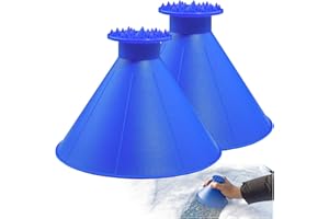 CLESDF Magical Ice Scrapers for Car Windshield - 2 Pack Cone Magic Car Ice Scraper with Funnel, Round Snow Scraper