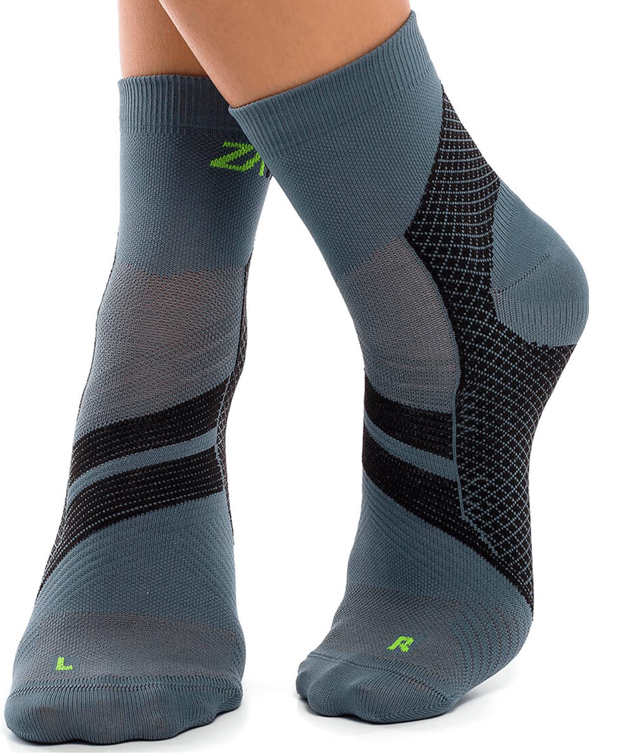ZaTech Plantar Fasciitis Sock, Compression Socks. Heel, Ankle & Arch Support. (Grey/Black, XX-Large)