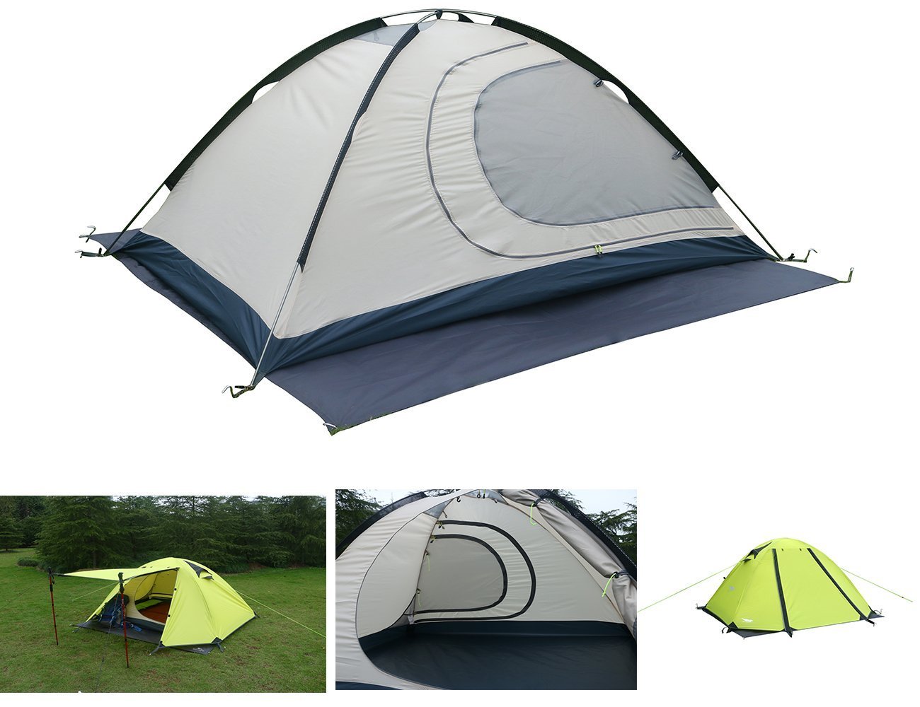 Luxe Tempo 2 Person 4 Season Tents Freestanding for Camping Backpacking Aluminum Poles All Weather Tested & Approved 2 Door 2 Vestibules Reflective