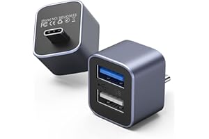 SELORE&S-GLOBAL USB C to USB A Adapter, 2 in 1 USB C Male to Dual USB A Female Adapter, USB C to USB 3.0 Connector OTG Adapter for MacBook Pro 2021 MacBook Air 2020, More Thunderbolt 3/4/Type-C Devices