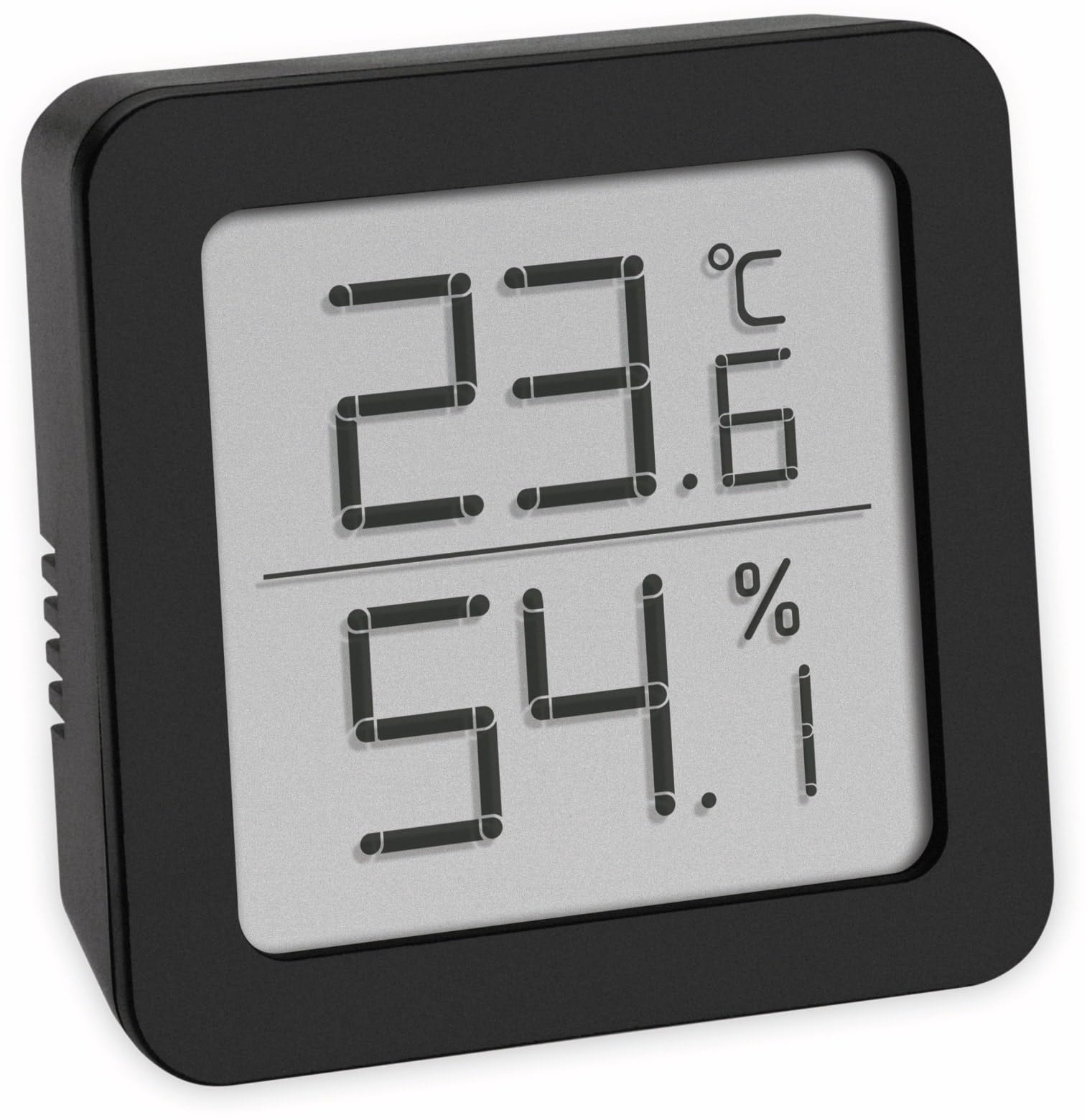 TFA Dostmann Digital Thermo-Hygrometer for Room Climate Control Small and Handy Black (W)61 x (L)20 x (H)61 mm