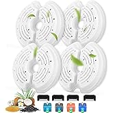 Cat Water Fountain Filters for 84oz/2.5L Stainless Steel Pet Fountain and 67oz/2.0L Plastic Cat Drinking Fountain, 4 Pack Pet Replacement Filters with 4 Pre-Filter Sponges