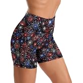 bassyil Yoga Shorts for Women High Waisted Biker Shorts Gym Athletic Running Workout Yoga Pants
